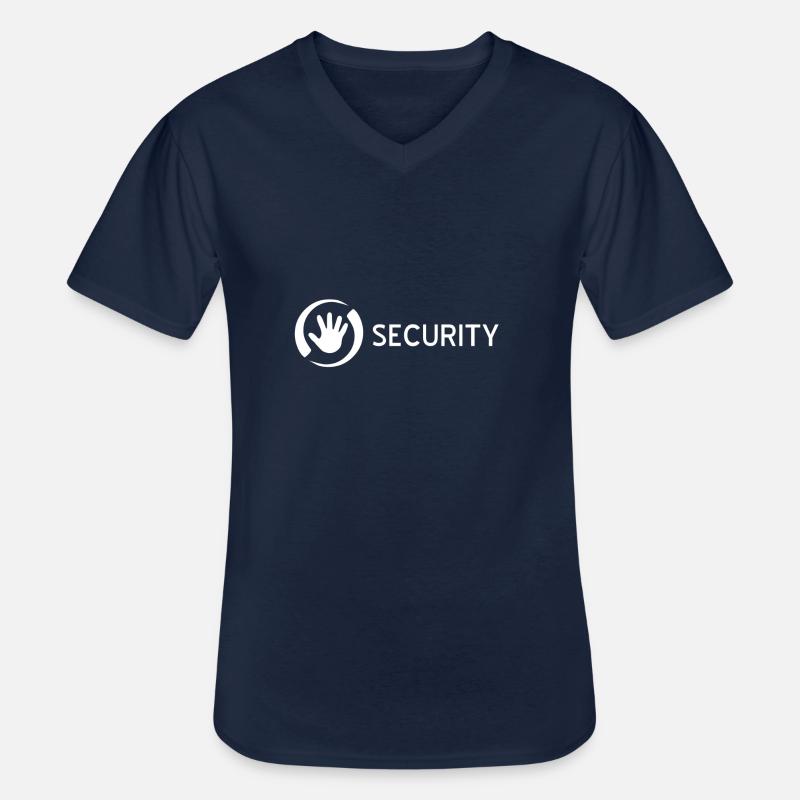 security - Männer-T-Shirt mit V-Ausschnitt - Navy