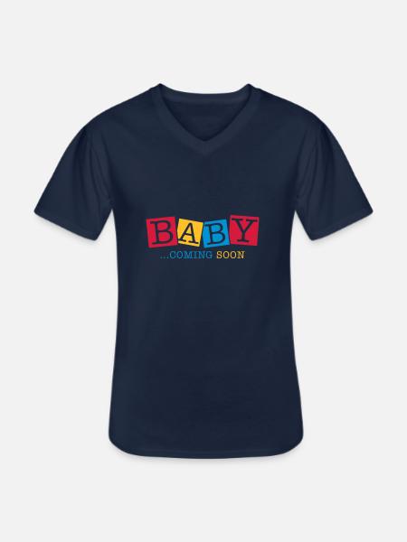 baby_coming_soon_ge3 - T-shirt col V Homme - marine