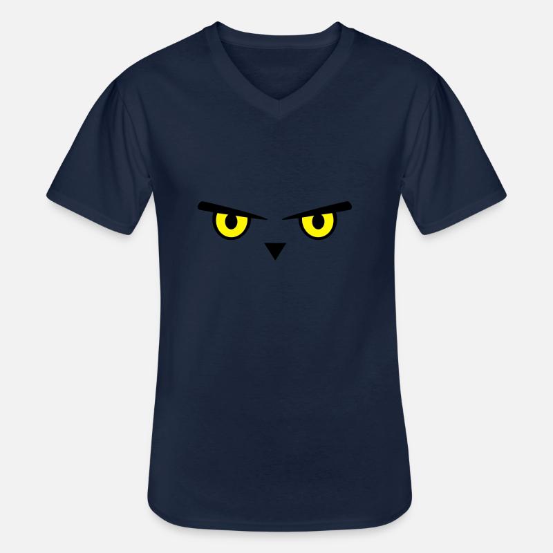 Eule, Augen, Emoji - Männer-T-Shirt mit V-Ausschnitt - Navy