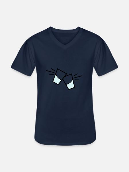 vodka glas - Männer-T-Shirt mit V-Ausschnitt - Navy
