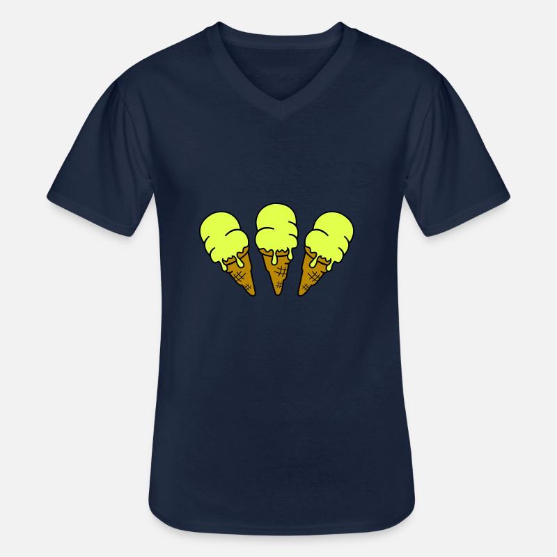 eis eiscreme 3 - Männer-T-Shirt mit V-Ausschnitt - Navy