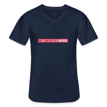 me sarcastic never Zitat - Männer-T-Shirt mit V-Ausschnitt - Navy - Vorne - AI Model Male 178 dark (178cm)