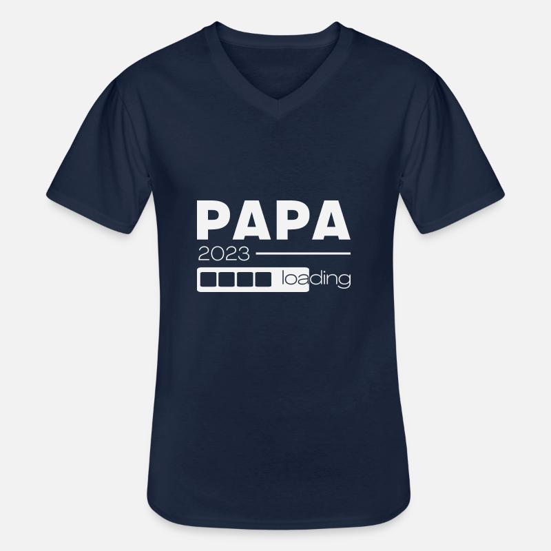 Papa 2023 loading - Männer-T-Shirt mit V-Ausschnitt - Navy
