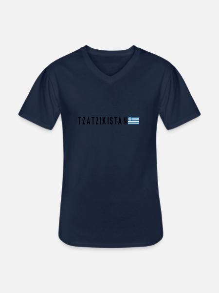 TZATZIKISTAN - Männer-T-Shirt mit V-Ausschnitt - Navy