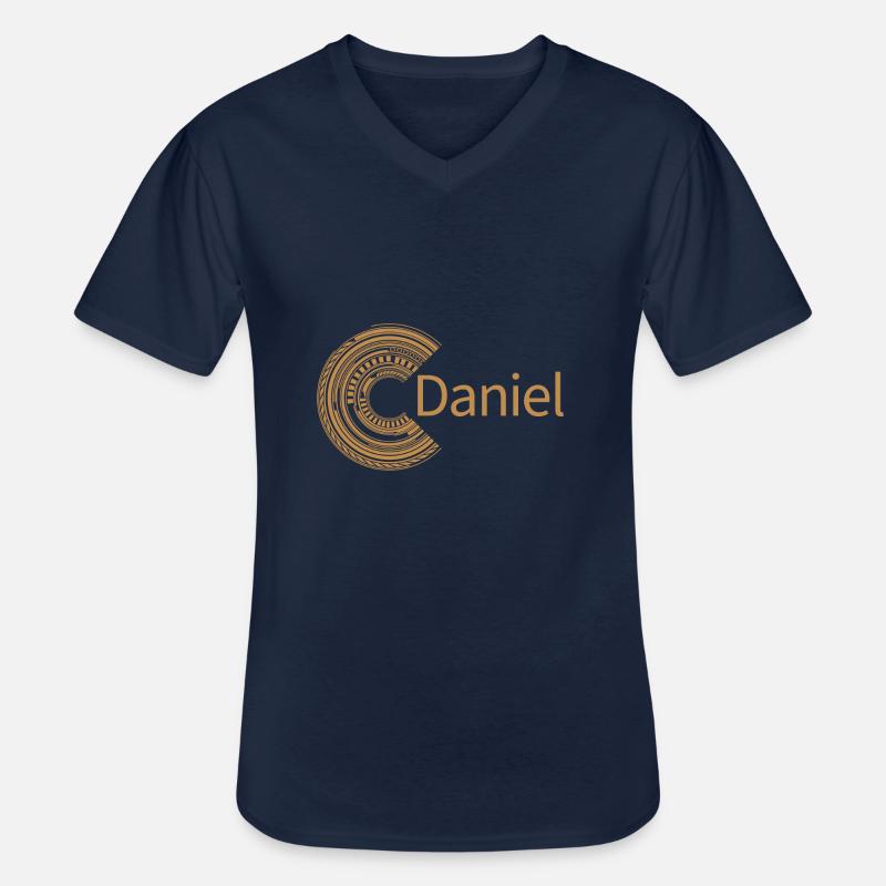 Per Daniel - Maglietta da uomo classica con scollo a V - navy