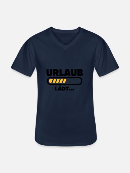 Urlaub - Männer-T-Shirt mit V-Ausschnitt - Navy