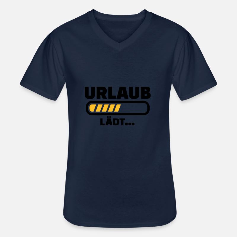 Urlaub - Männer-T-Shirt mit V-Ausschnitt - Navy