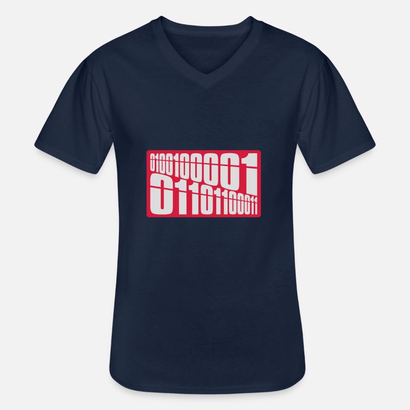 Binär Code Programm Sprache - Männer-T-Shirt mit V-Ausschnitt - Navy