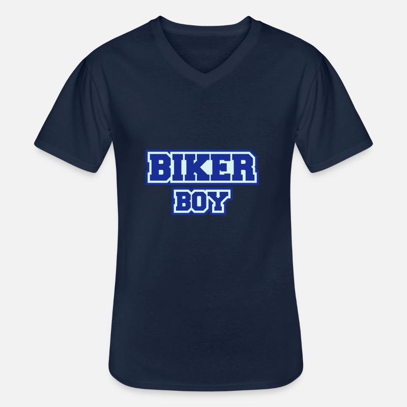 Biker Boy - Männer-T-Shirt mit V-Ausschnitt - Navy
