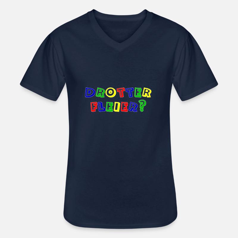 drotter fleier rand weiß - Männer-T-Shirt mit V-Ausschnitt - Navy