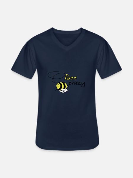 bee crazy - Men's V-Neck T-Shirt - navy