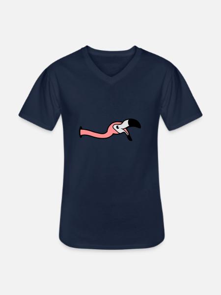 hålmur skratta mun på matdryck buga ner - T-shirt med V-ringning herr - marinblå