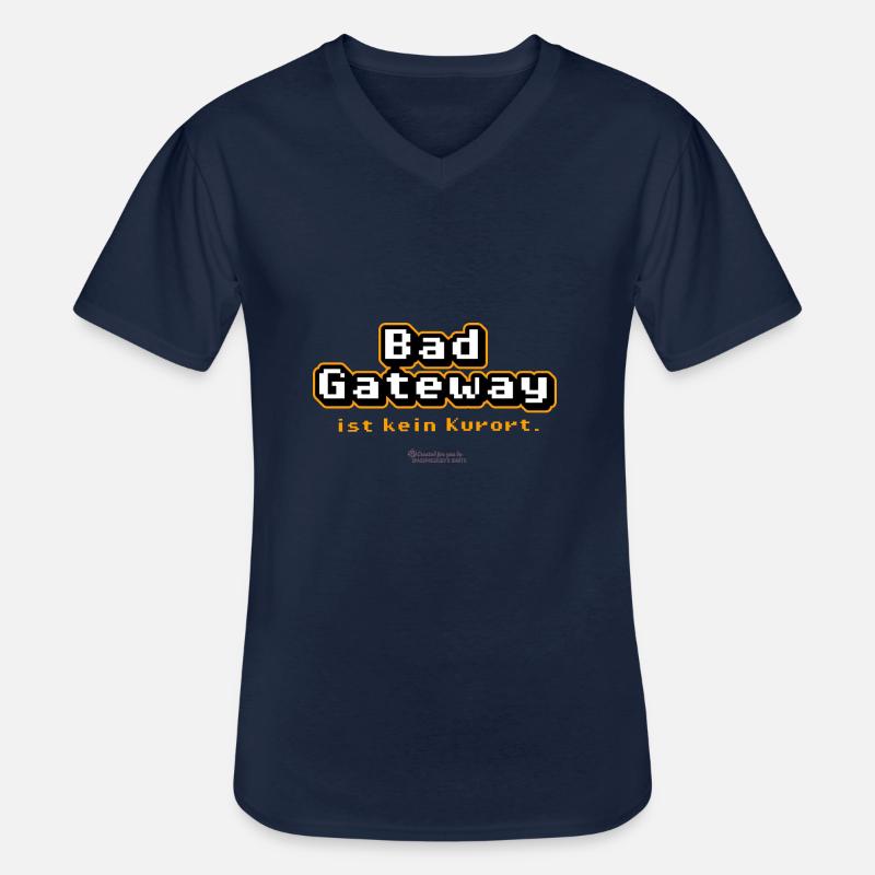 Admin Spruch Bad Gateway - Männer-T-Shirt mit V-Ausschnitt - Navy