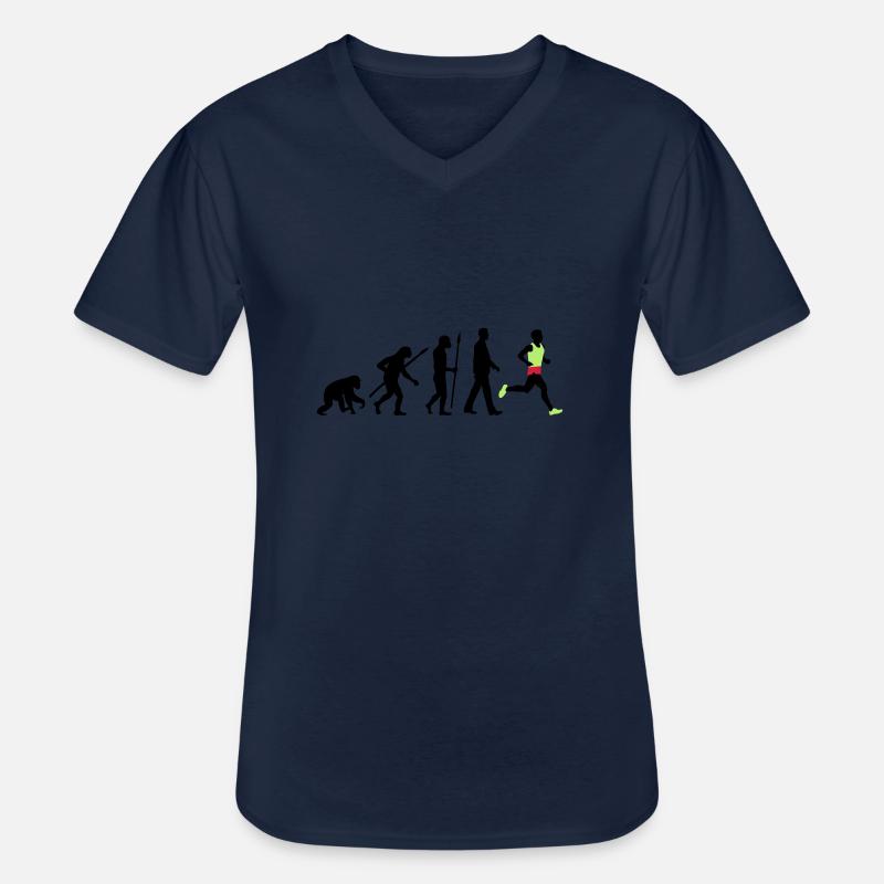 evolution_laufer_102012_a_3c - T-shirt col V Homme - marine