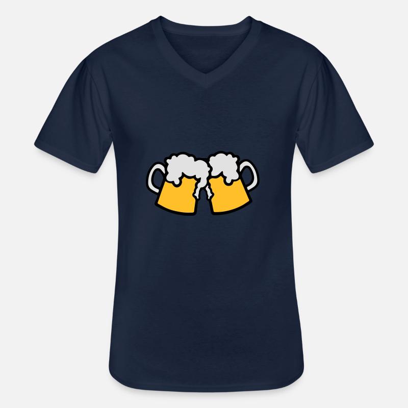 Bier - Männer-T-Shirt mit V-Ausschnitt - Navy