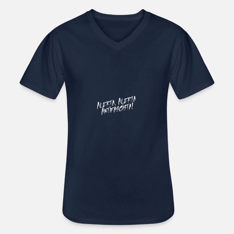 alerta - Männer-T-Shirt mit V-Ausschnitt - Navy