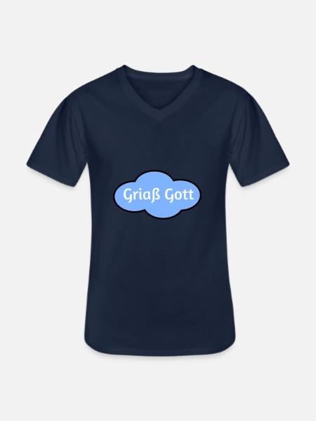 Griaß Gott - Männer-T-Shirt mit V-Ausschnitt - Navy
