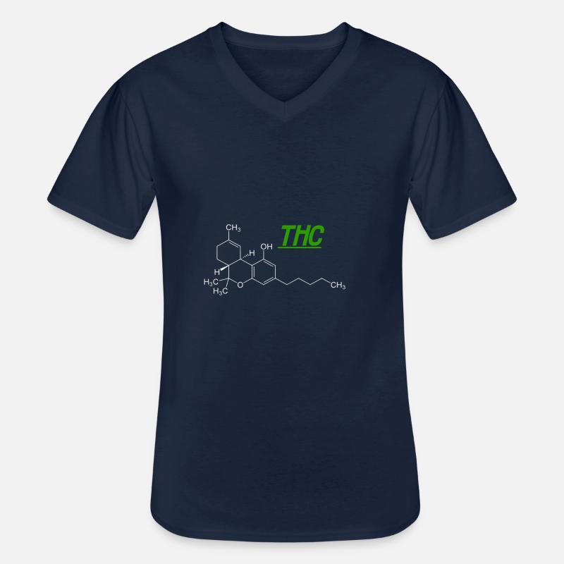 THC - Männer-T-Shirt mit V-Ausschnitt - Navy