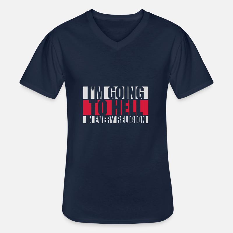 im going to hell - Männer-T-Shirt mit V-Ausschnitt - Navy