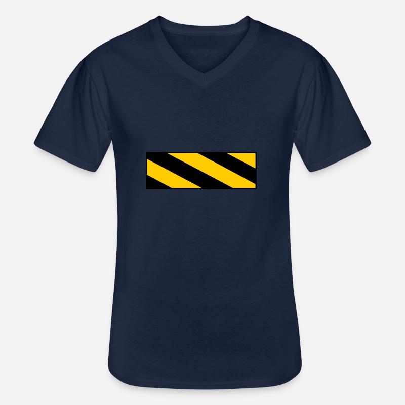 warning sign - Männer-T-Shirt mit V-Ausschnitt - Navy