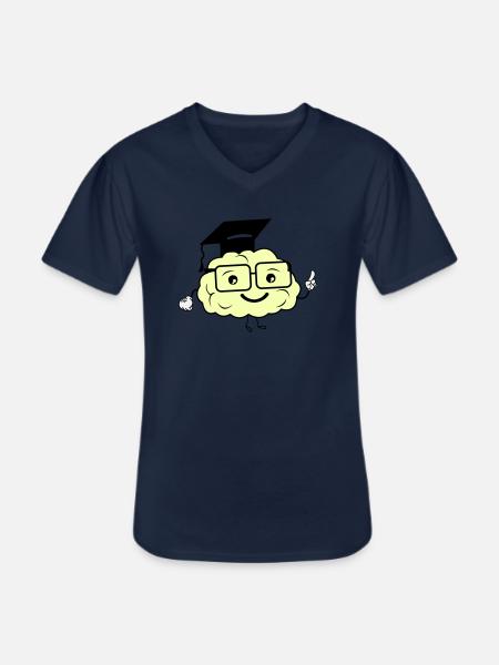 smart brain 02 - Men's V-Neck T-Shirt - navy