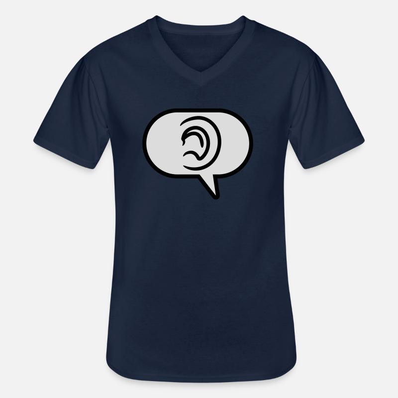 Hören einfaches Symbol Sprechblase - Männer-T-Shirt mit V-Ausschnitt - Navy
