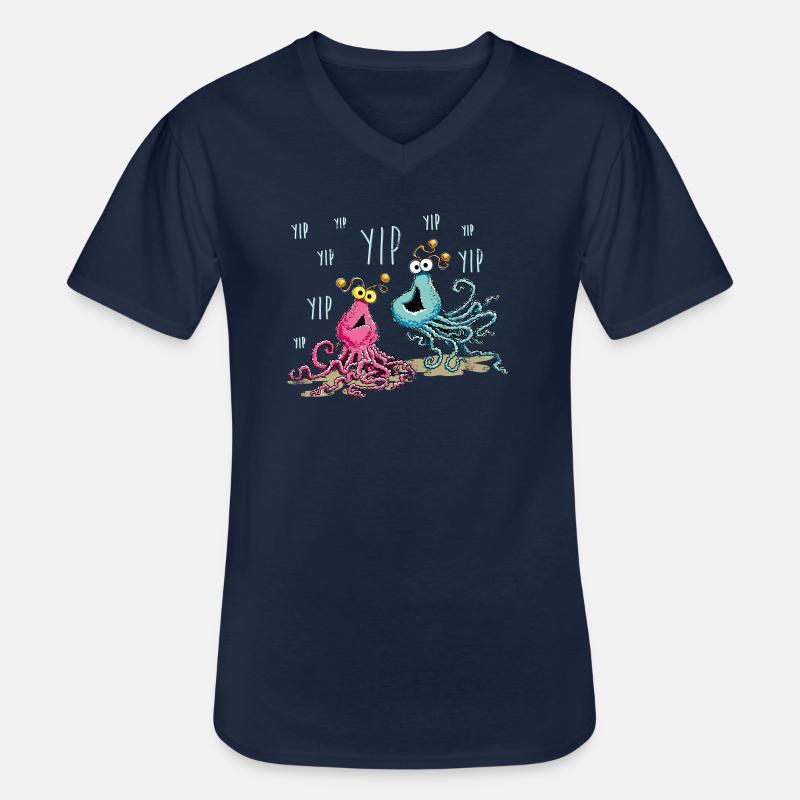 Sesamstraße Yip Yip Alien - Männer-T-Shirt mit V-Ausschnitt - Navy