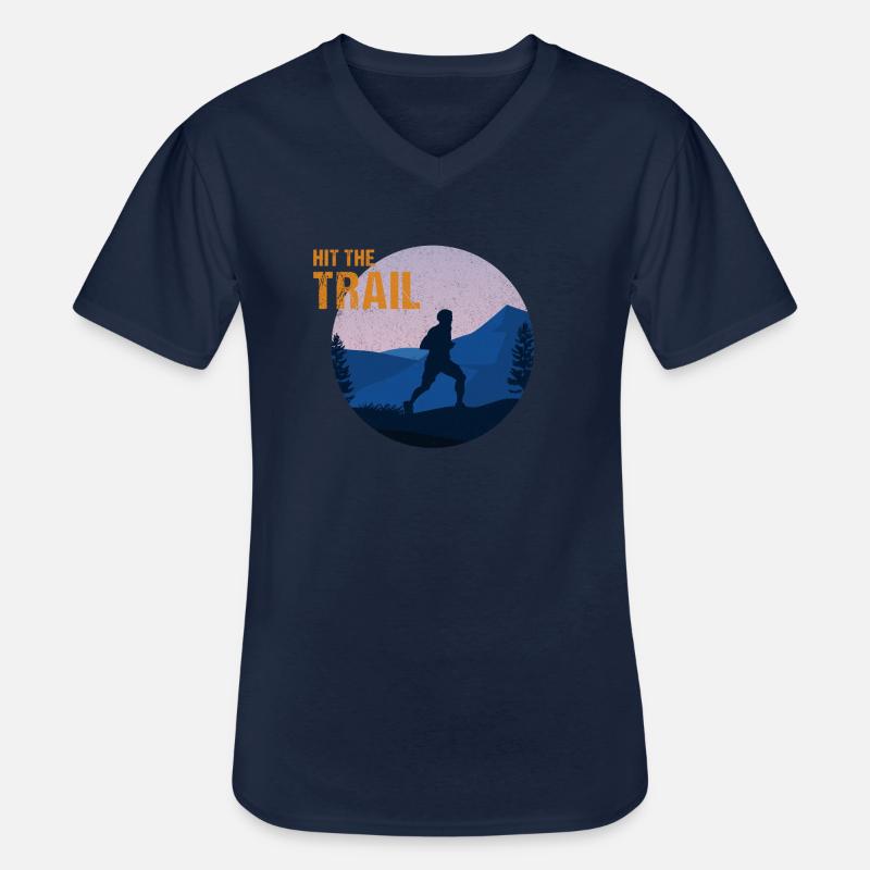 Trail Running - Men's V-Neck T-Shirt - navy
