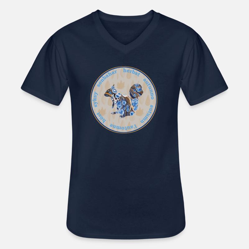 herbst 57 e 262 - Männer-T-Shirt mit V-Ausschnitt - Navy