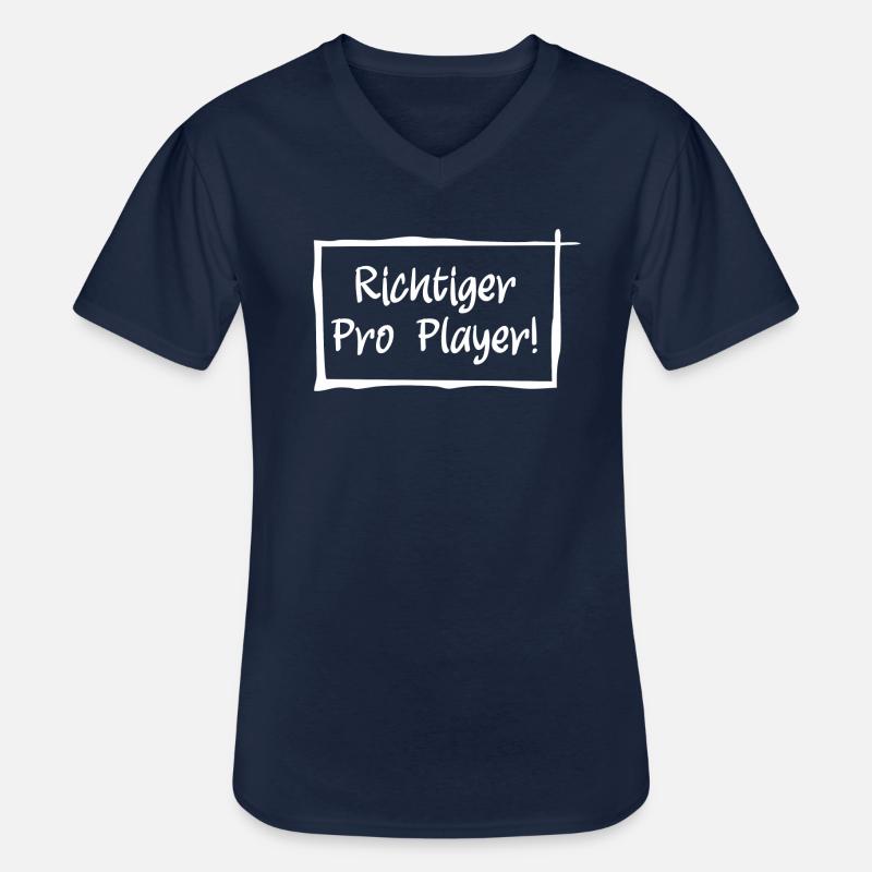 Richtiger Pro Player - Männer-T-Shirt mit V-Ausschnitt - Navy