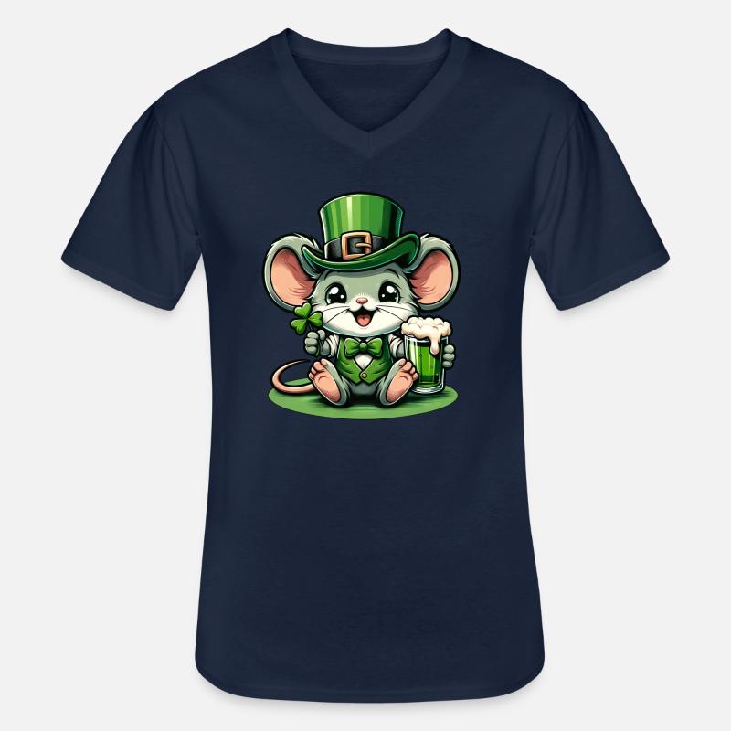 St. Patrick's Maus im Festlook - Männer-T-Shirt mit V-Ausschnitt - Navy