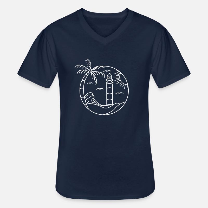 lighthouse wt - Männer-T-Shirt mit V-Ausschnitt - Navy