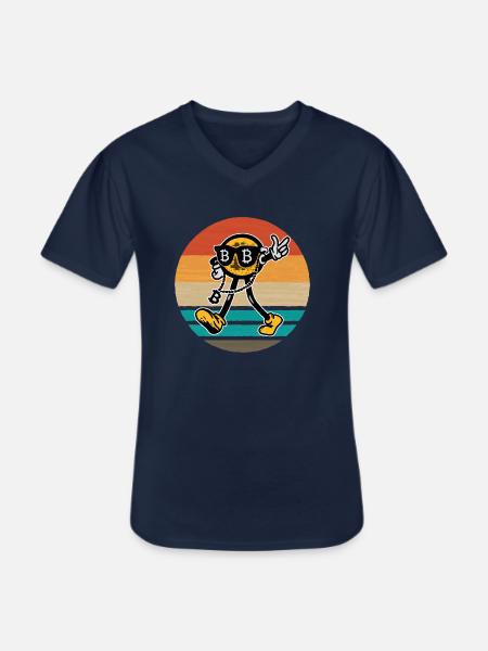 Crypto Investor Bitcoin Trader Blockchain BTC - Men's V-Neck T-Shirt - navy