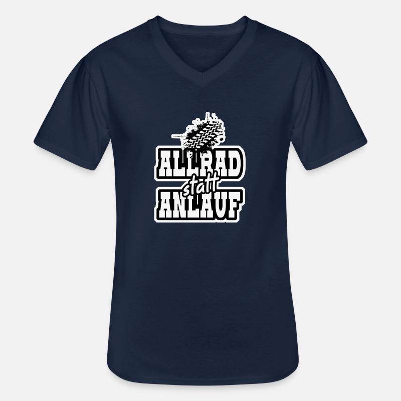 allrad statt anlauf - Männer-T-Shirt mit V-Ausschnitt - Navy