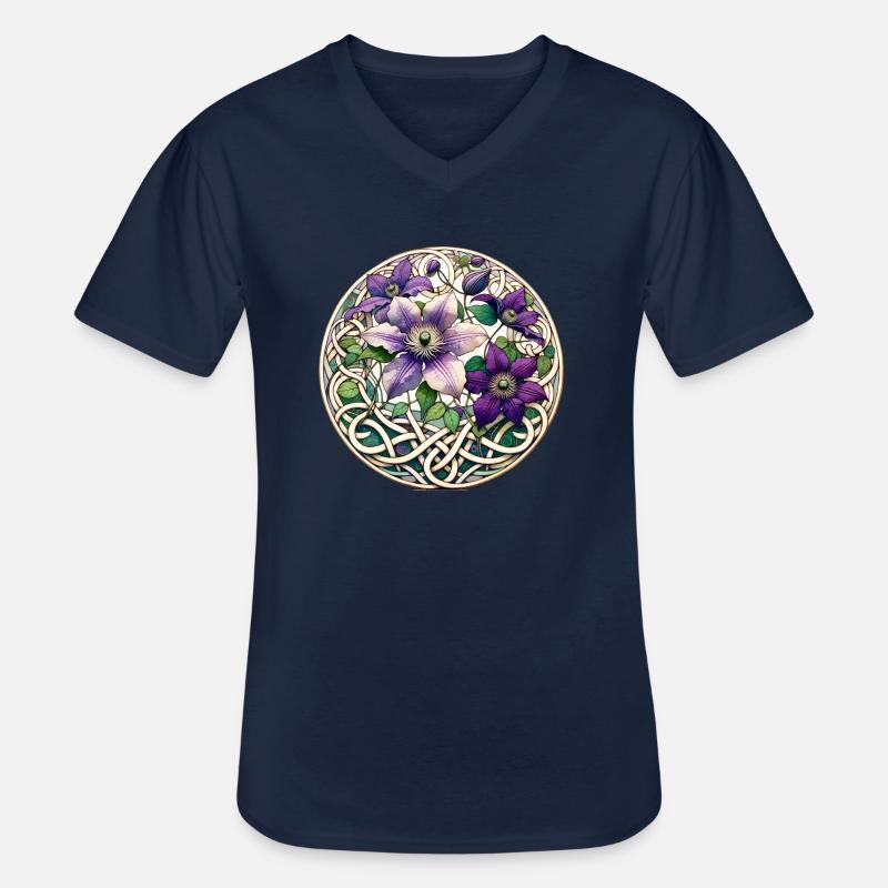 Waldrebe - Männer-T-Shirt mit V-Ausschnitt - Navy