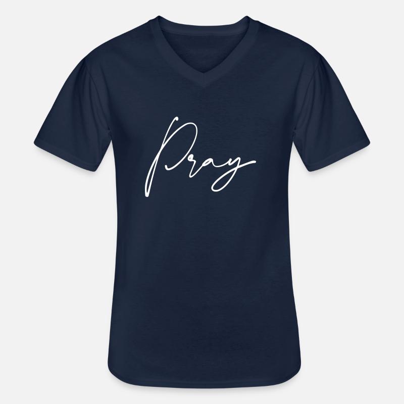 Pray Bete Geschenk - Männer-T-Shirt mit V-Ausschnitt - Navy