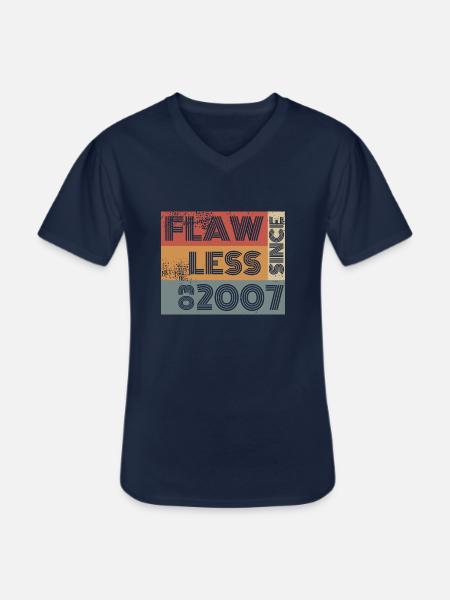 18th Birthday Flawless since 03/2007 - Men's V-Neck T-Shirt - navy