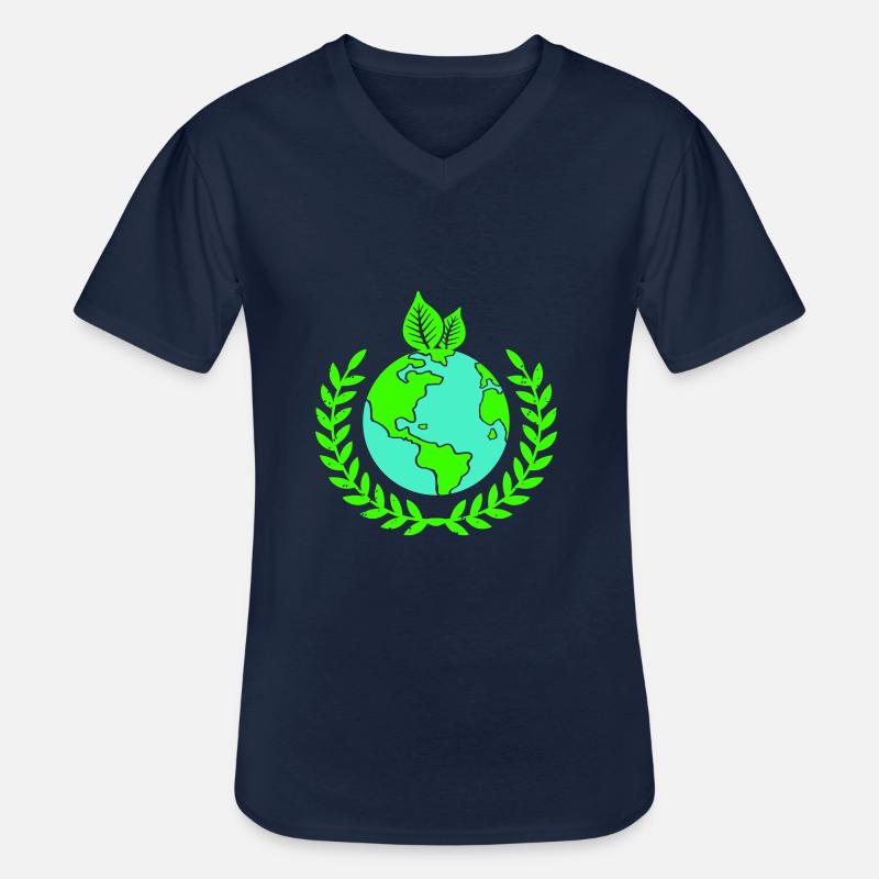 erde kranz - Männer-T-Shirt mit V-Ausschnitt - Navy