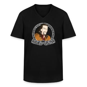 The Midgard Saga - Loki Frame White - Men's V-Neck T-Shirt - black - Front - AI Model Male 178 dark (178cm)