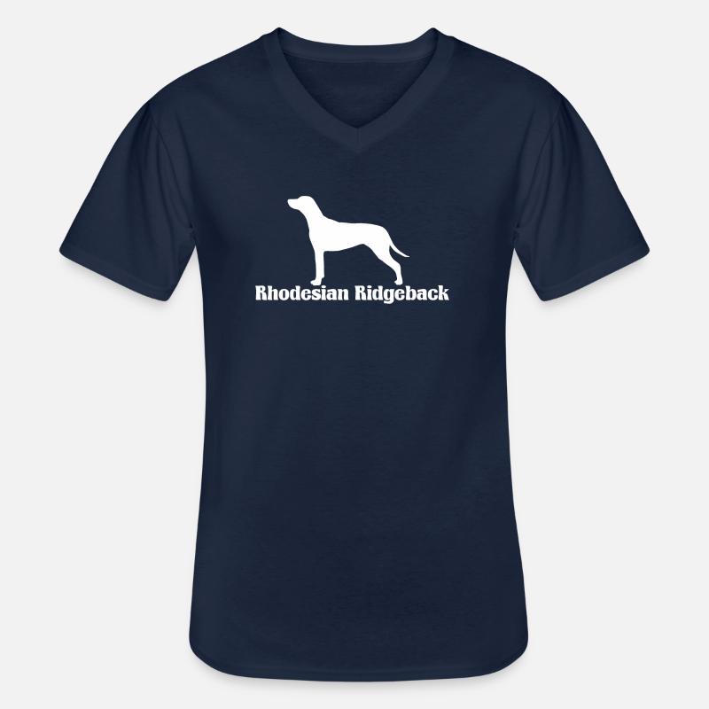 Rhodesian Ridgeback Silhouette - Männer-T-Shirt mit V-Ausschnitt - Navy