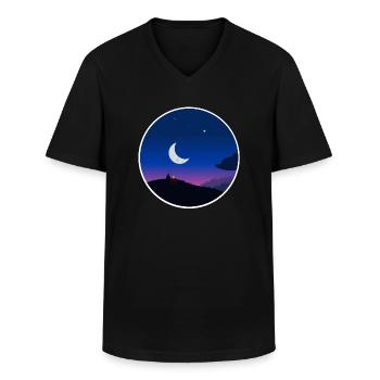 Nuit Etoilée - T-shirt col V Homme - noir - Devant - AI Model Male 178 dark (178cm)
