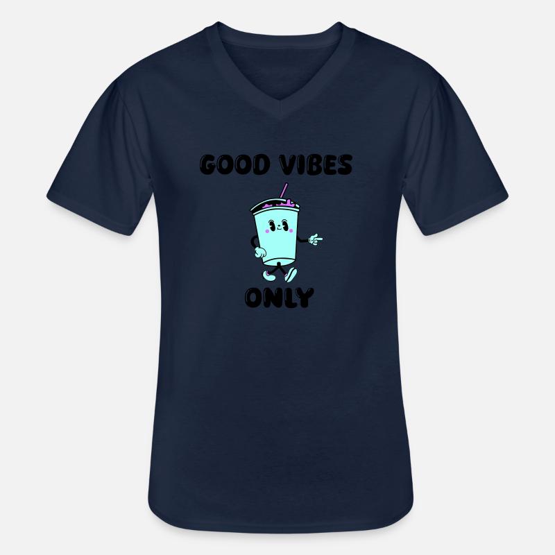 drink cartoon vibes - Männer-T-Shirt mit V-Ausschnitt - Navy