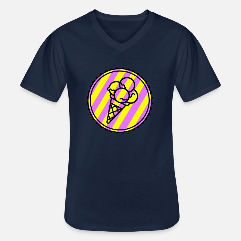 Eicreme Eis Icon - Männer-T-Shirt mit V-Ausschnitt - Navy