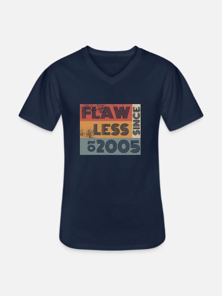 20th Birthday Flawless since 01/2005 - Men's V-Neck T-Shirt - navy