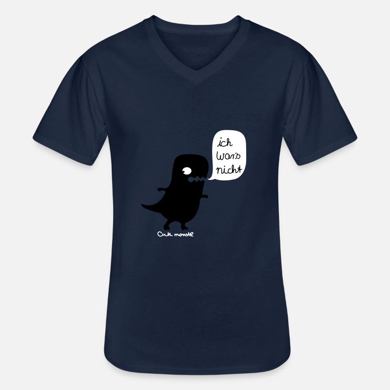 Ich wars nicht Dino - Männer-T-Shirt mit V-Ausschnitt - Navy