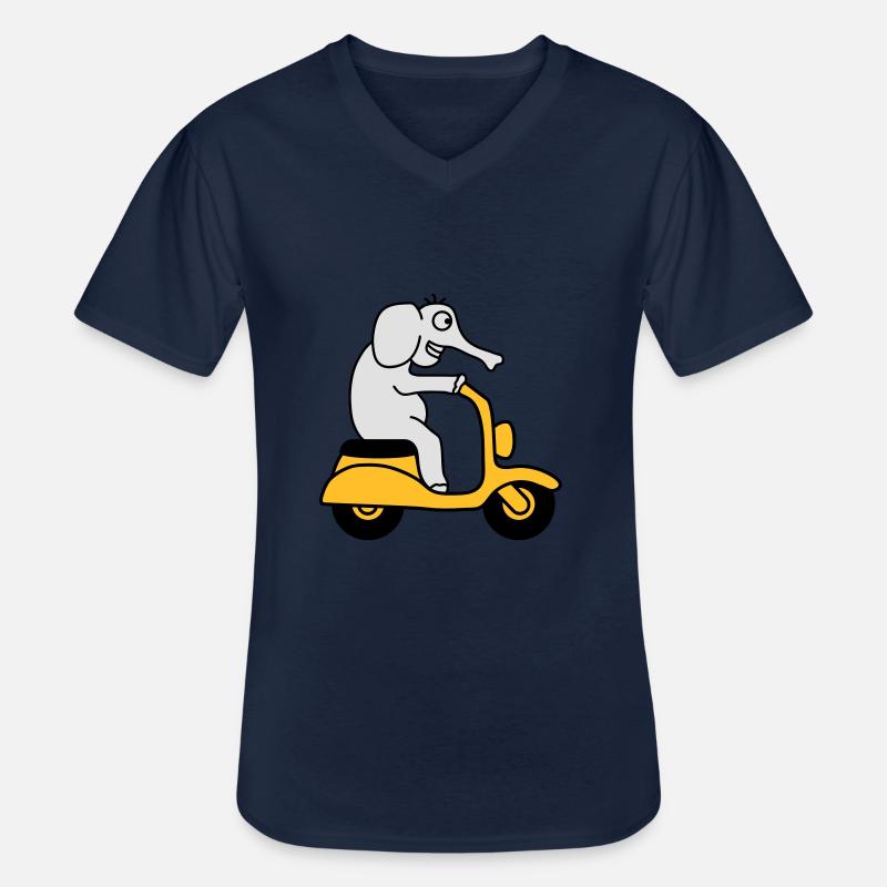 Moped Elephant - Männer-T-Shirt mit V-Ausschnitt - Navy