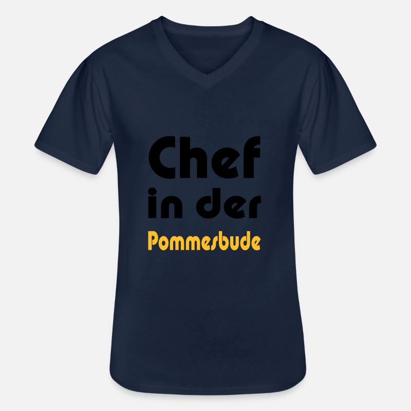 Chef in der Pommesbude - Männer-T-Shirt mit V-Ausschnitt - Navy