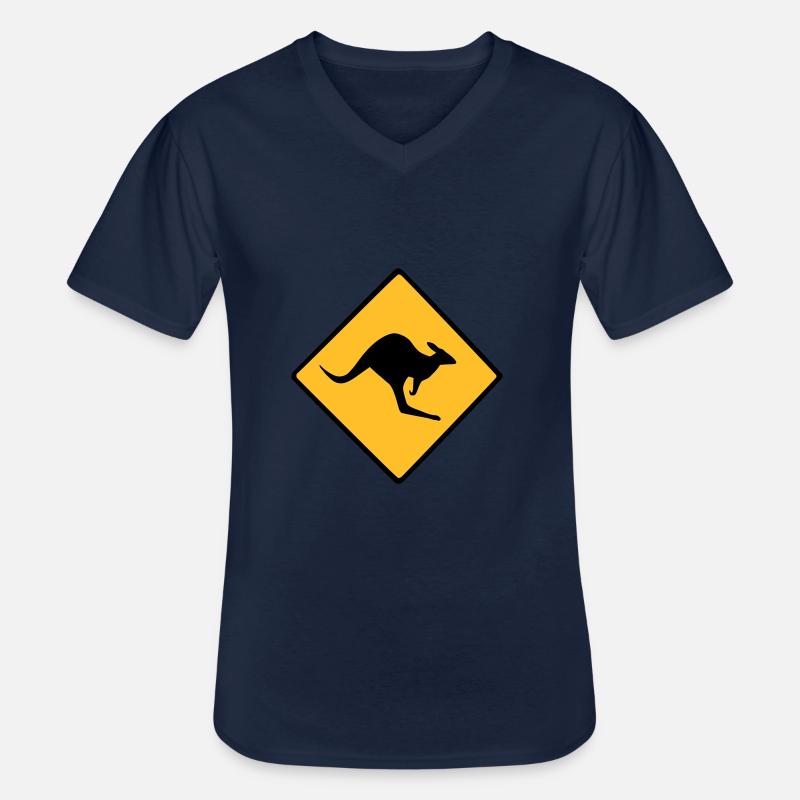 Roadsign Känguruh - Männer-T-Shirt mit V-Ausschnitt - Navy