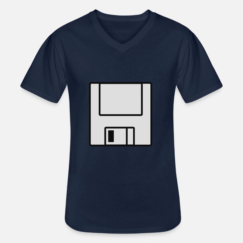 Computer-Diskette - Männer-T-Shirt mit V-Ausschnitt - Navy