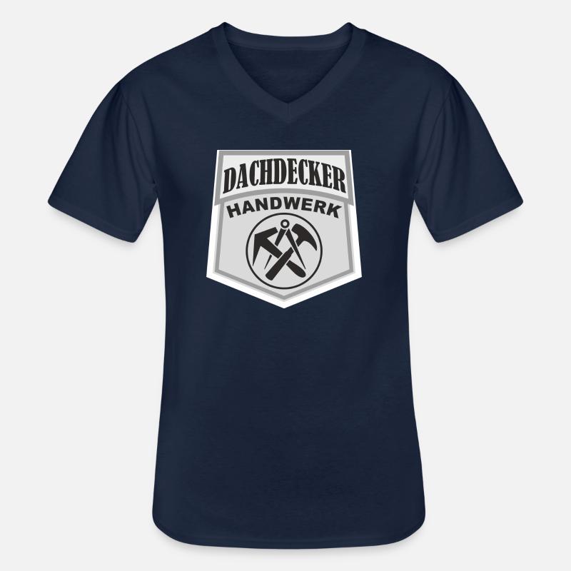 DACHDECKER Handwerk - Männer-T-Shirt mit V-Ausschnitt - Navy